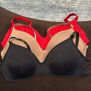 Elegant Women's Intimates Set - Black, Red, and Tan